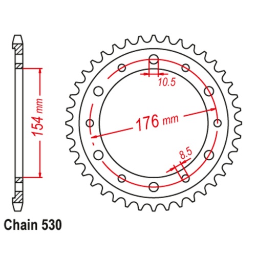 SUPERSPROX 43T 530 PITCH HONDA VFR800 REAR SPROCKET 