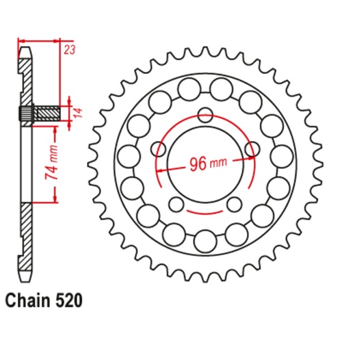 SUPERSPROX 40T 520 PITCH HONDA NSR250 REAR SPROCKET 