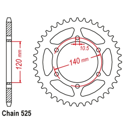 SUPERSPROX 41T 525 PITCH KAWASAKI/SUZUKI REAR SPROCKET 