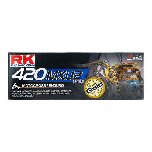 RK CHAIN GB420MXU2 136 LINK GOLD (U-RING)