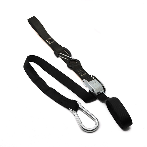 KMX TIE DOWN 25MM SNAP HOOK - BLACK/BLACK SOFT LOOP