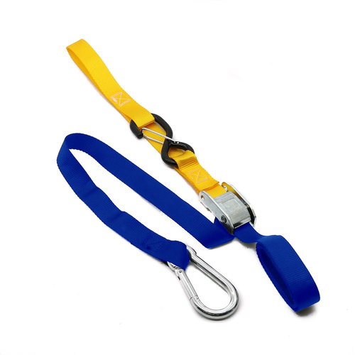 Kustom Hardware MX Tie Down 25mm Snap Hook - Blue Yellow Soft Loop