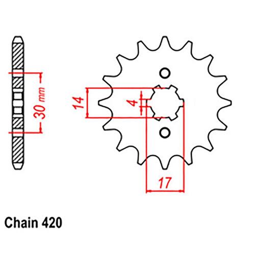 RK FRONT SPROCKET - STEEL 15T 420 PITCH