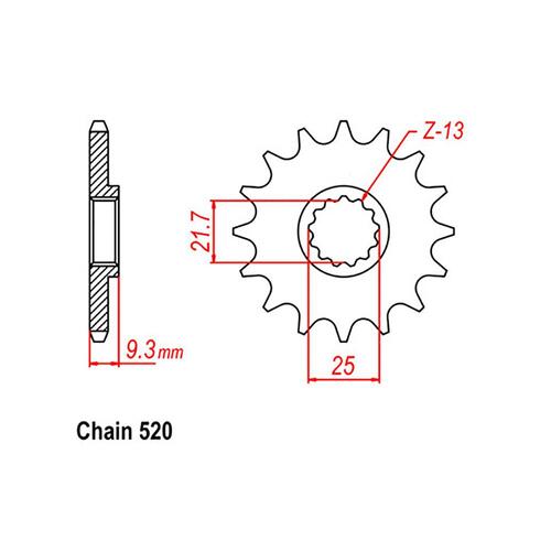 RK FRONT SPROCKET - STEEL 15T 520P