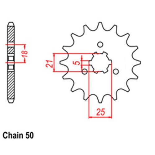 RK FRONT SPROCKET STEEL 15T 530 PITCH