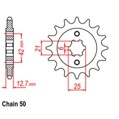 RK FRONT SPROCKET - STEEL 17T 530P