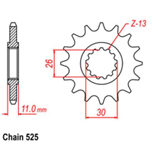 RK FRONT SPROCKET W/ RUBBER CUSH - STEEL 16T 525 PITCH