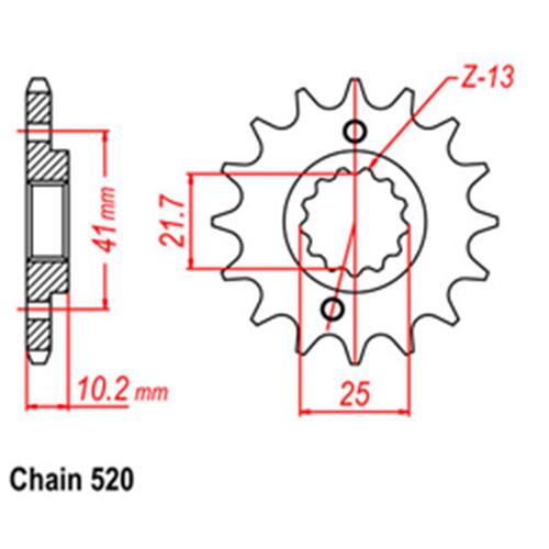 RK FRONT SPROCKET STEEL 16T 520 PITCH