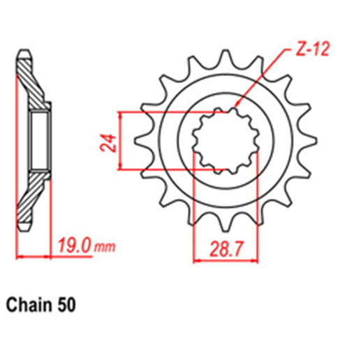 RK FRONT SPROCKET - STEEL 17T 530 PITCH