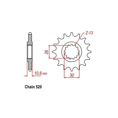 RK FRONT SPROCKET - STEEL 14T 520P