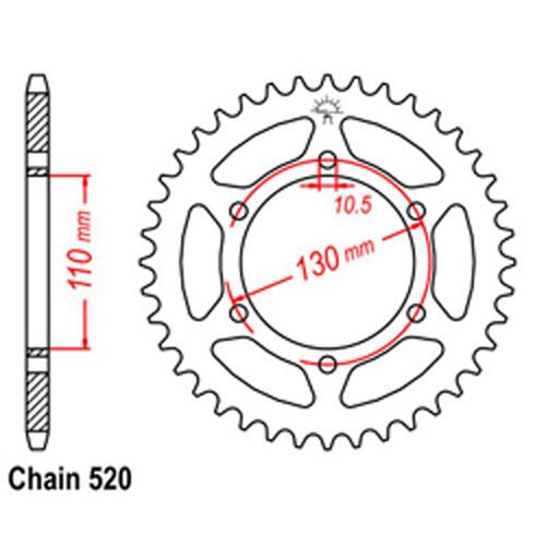 RK REAR SPROCKET - STEEL 41T 520P