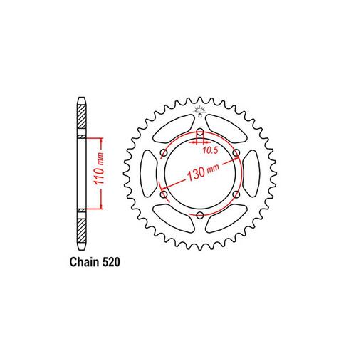 RK - STEEL 43T 520P REAR SPROCKET