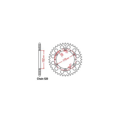 RK REAR SPROCKET - STEEL 48T 520P D/D