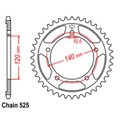 RK REAR SPROCKET STELL 41T 525 PITCH