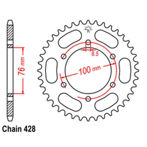 JT SPROCKET REAR SPROCKET - STEEL 52T 428P