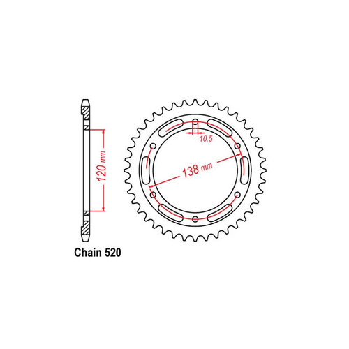 RK REAR SPROCKET - STEEL 36T 520P