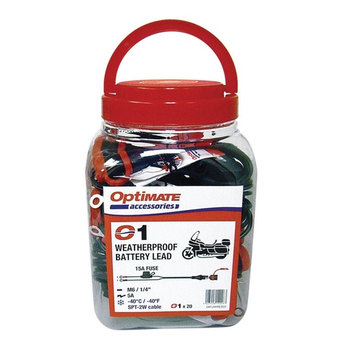 OPTIMATE - WEATHERPROOF BATTERY LEAD (SAE71) JAR WITH 20PCS