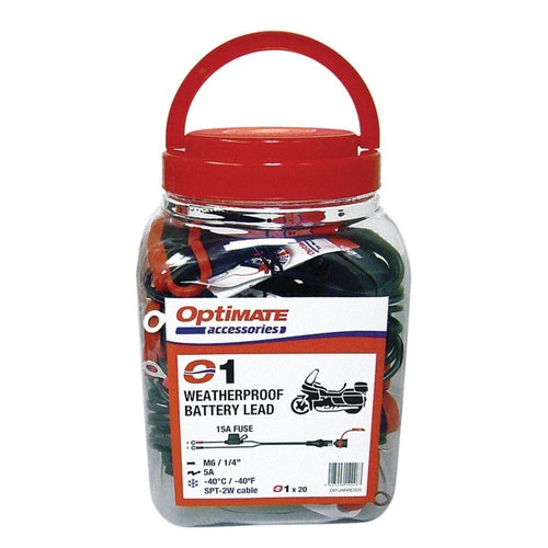 OPTIMATE - WEATHERPROOF BATTERY LEAD (SAE71) JAR WITH 20PCS