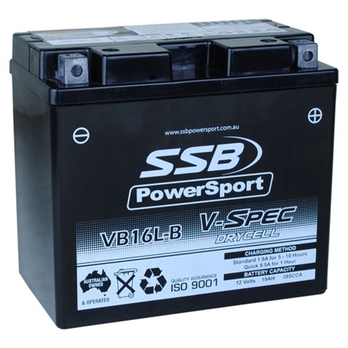 SSB V-SPEC HIGH PERFORMANCE 12V AGM BATTERY 385CCA 19AH - VB16L-B