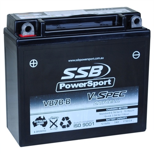 SSB V-SPEC HIGH PERFORMANCE 12V AGM BATTERY 175CCA 7AH - VB7B-B