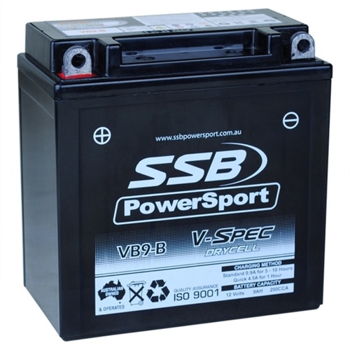 SSB V-SPEC HIGH PERFORMANCE 12V AGM BATTERY 200CCA 9AH - VB9-B