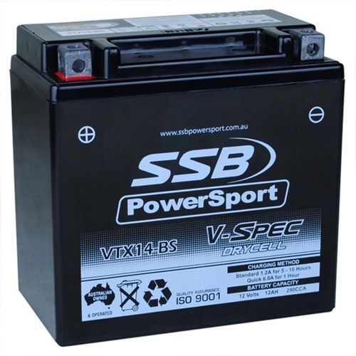 SSB V-SPEC HIGH PERFORMANCE 12V AGM BATTERY 295CCA 12AH - VTX14-BS