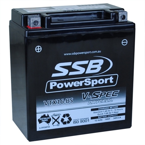 SSB V-SPEC HIGH PERFORMANCE 12V AGM BATTERY 340CCA 14AH - VTX16-BS