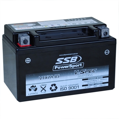 SSB V-SPEC HIGH PERFORMANCE 12V AGM BATTERY 205CCA 6AH - VTX7A-BS