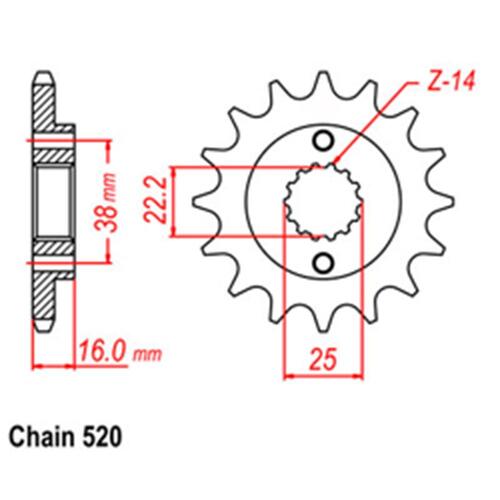 JT SPROCKET FRONT SPROCKET - STEEL 16T 520P