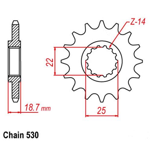 FRONT SPROCKET  - STEEL 15T 530P 41-D07-15
