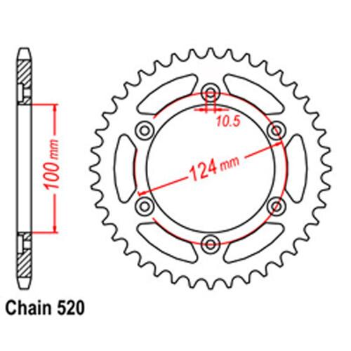 RK REAR SPROCKET STEEL 43T 520 PITCH