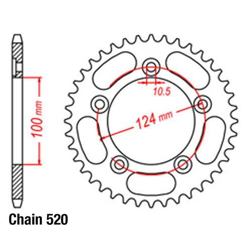 RK REAR SPROCKET STEEL 46T 520 PITCH