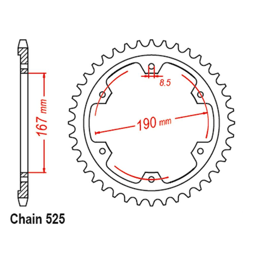 RK REAR SPROCKET - STEEL 50 TOOTH 525 PITCH