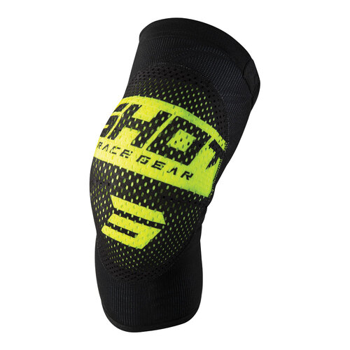 SHOT ADULT AIRLIGHT 2.0 KNEE GUARDS - BLACK NEON YELLOW XS/S