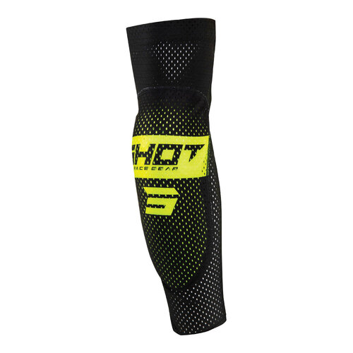SHOT ADULT AIRLIGHT 2.0 ELBOW GUARDS - BLACK NEON YELLOW XS/S