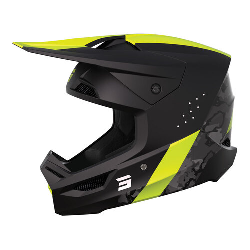 SHOT RACE CAMO HELMET MATT BLACK NEON YELLOW MIPS XL