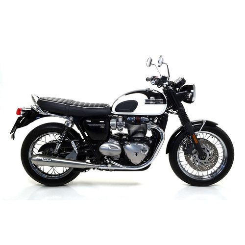 ARROW SILENCER SET - PRO - RACING NICHROM WITH STEEL END CAP - TRIUMPH T100 & T120 '16-UP