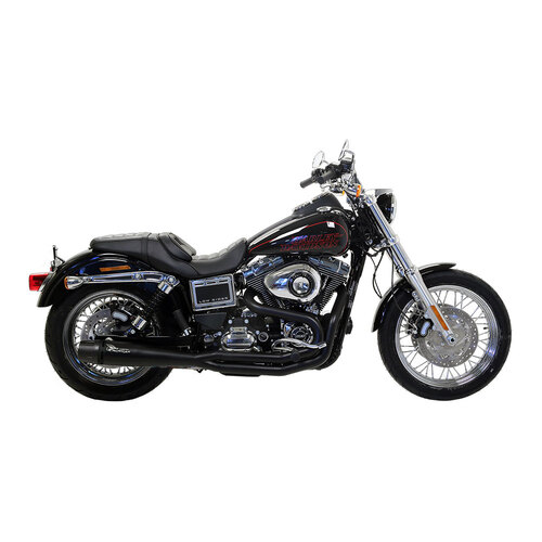 ARROW MOHICAN EXHAUST 2:1 FULL SYSTEM IN BLACK STAINLESS - HARLEY DAVIDSON DYNA MODELS