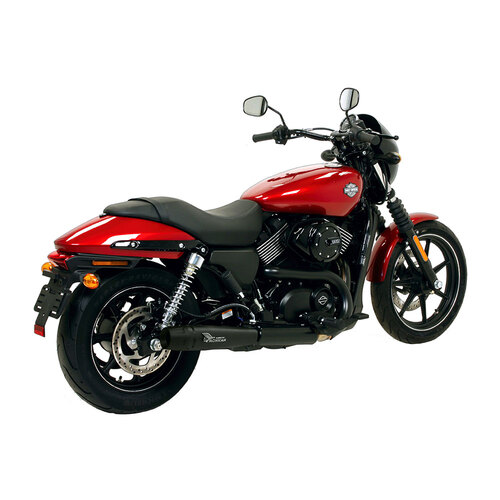ARROW MOHICAN EXHAUST SLIP-ON IN BLACK STAINLESS - HARLEY DAVIDSON STREET XG500