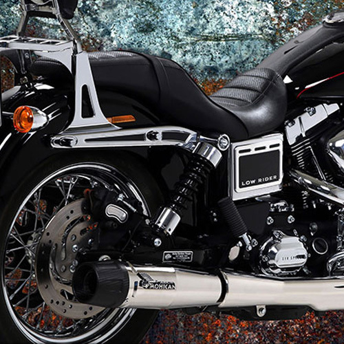 ARROW MOHICAN EXHAUST SLIP-ON SET IN POLISHED STAINLESS - HARLEY DAVIDSON DYNA LOW RIDER MODELS