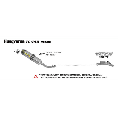 ARROW SILENCER - RACING RACE-TECH TITANIUM WITH CARBON END CAP - HUSQVARNA TC 449 & TE 449/511 '11-1