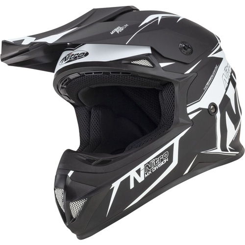 NITRO MX 620PODIUM JNR SATIN BLACK/WHITE