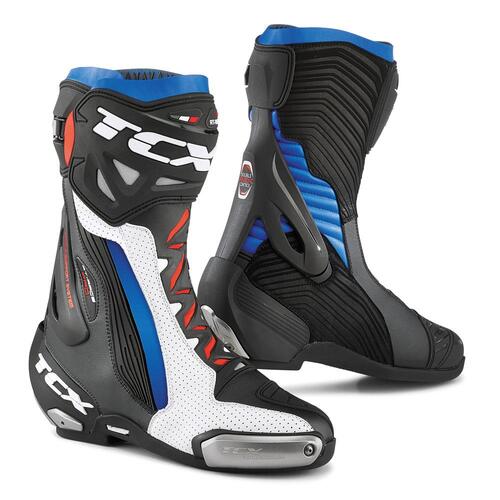 TCX RT-RACE PRO AIR BOOTS WHITE BLACK BLUE 38