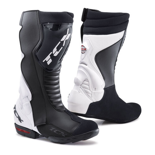 TCX TCS SPEEDWAY BOOTS BLACK WHITE 42