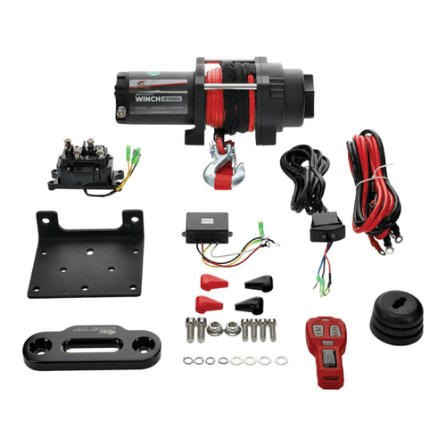 ALL BALLS RACING 4 BOLT WINCH 4500LB WITH 33FT SYNTHETIC ROPE - W45004SR