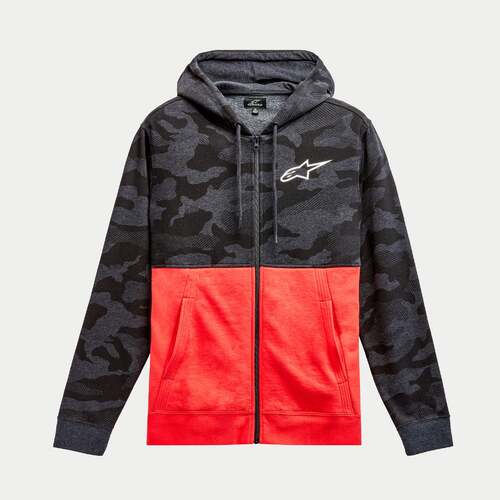 ALPINESTARS CAMO BLOCK HOODIE CHARCOAL HEATHER RED S