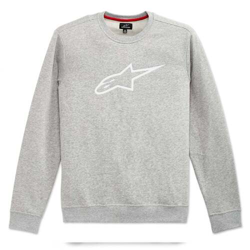 ALPINESTARS AGELESS CREW FLEECE GREY HEATHER WHITE S