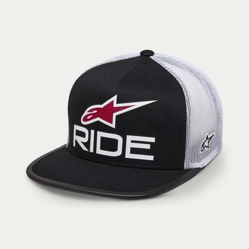 ALPINESTARS RIDE 4.0 TRUCKER HAT BLACK WHITE RED 