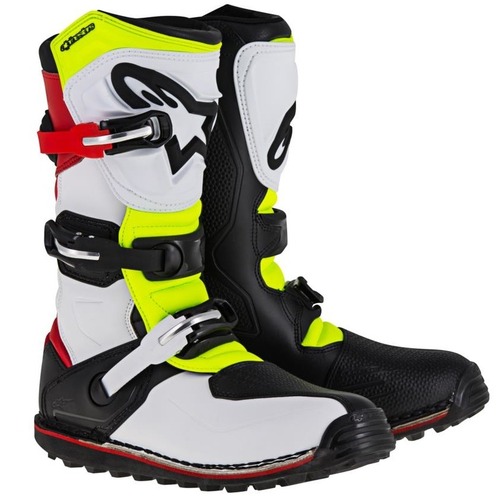 ALPINESTARS TECH T TRIALS WHITE RED FLURO YELLOW 9