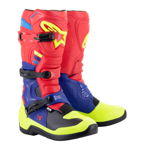 ALPINESTARS TECH 3 BRIGHT RED DARK BLUE FLURO YELLOW 07